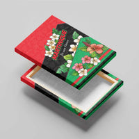 Martinique Island Pride Canvas Wall Art Tropical Hibiscus and Plumeria Floral Flag Design