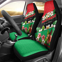 Martinique Island Pride Car Seat Cover Tropical Hibiscus and Plumeria Floral Flag Design
