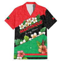 Martinique Island Pride Family Matching Mermaid Dress and Hawaiian Shirt Tropical Hibiscus and Plumeria Floral Flag Design