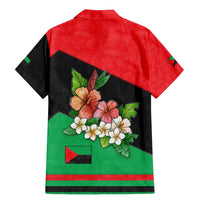 Martinique Island Pride Family Matching Mermaid Dress and Hawaiian Shirt Tropical Hibiscus and Plumeria Floral Flag Design