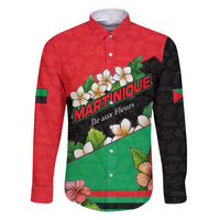 Martinique Island Pride Family Matching Puletasi and Hawaiian Shirt Tropical Hibiscus and Plumeria Floral Flag Design