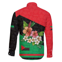 Martinique Island Pride Family Matching Puletasi and Hawaiian Shirt Tropical Hibiscus and Plumeria Floral Flag Design