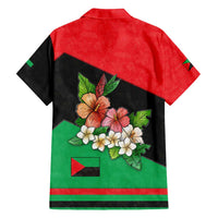 Martinique Island Pride Family Matching Tank Maxi Dress and Hawaiian Shirt Tropical Hibiscus and Plumeria Floral Flag Design