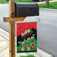 Martinique Island Pride Garden Flag Tropical Hibiscus and Plumeria Floral Flag Design