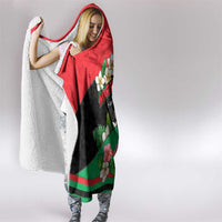 Martinique Island Pride Hooded Blanket Tropical Hibiscus and Plumeria Floral Flag Design