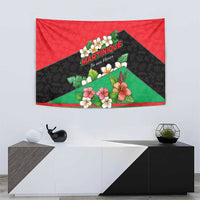 Martinique Island Pride Tapestry Tropical Hibiscus and Plumeria Floral Flag Design
