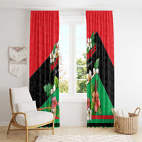 Martinique Island Pride Window Curtain Tropical Hibiscus and Plumeria Floral Flag Design