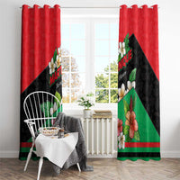 Martinique Island Pride Window Curtain Tropical Hibiscus and Plumeria Floral Flag Design