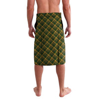 Martinique Heritage Lavalava Hibiscus Floral Design with Green and Yellow Madras Tartan