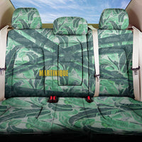 Martinique Pride Back Car Seat Cover with Green Banana Leaf Print and Flag Patch Accents