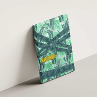 Martinique Pride Canvas Wall Art with Green Banana Leaf Print and Flag Patch Accents