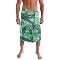 Martinique Pride Lavalava with Green Banana Leaf Print and Flag Patch Accents