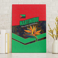 Martinique Pride Canvas Wall Art with Red Green Design and Tropical Bird of Paradise Flower