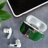 Personalized Saudi Arabia Football AirPods Case Falcon Mascot Green - Desert Rose Geometric