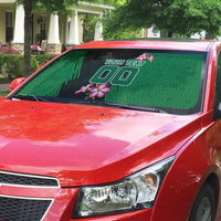 Personalized Saudi Arabia Football Auto Sun Shade Falcon Mascot Green - Desert Rose Geometric