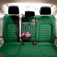 Personalized Saudi Arabia Football Back Car Seat Cover Falcon Mascot Green - Desert Rose Geometric