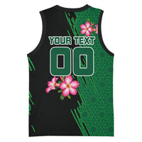 Personalized Saudi Arabia Football Basketball Jersey Falcon Mascot Green - Desert Rose Geometric