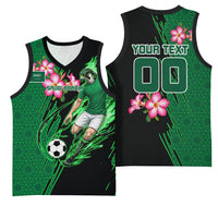 Personalized Saudi Arabia Football Basketball Jersey Falcon Mascot Green - Desert Rose Geometric