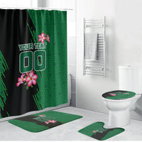 Personalized Saudi Arabia Football Bathroom Set Falcon Mascot Green - Desert Rose Geometric
