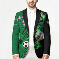 Personalized Saudi Arabia Football Blazer Falcon Mascot Green - Desert Rose Geometric