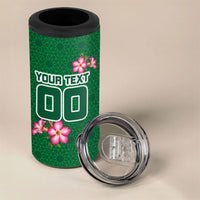 Personalized Saudi Arabia Football 4 in 1 Can Cooler Tumbler Falcon Mascot Green - Desert Rose Geometric