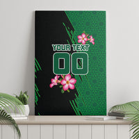 Personalized Saudi Arabia Football Canvas Wall Art Falcon Mascot Green - Desert Rose Geometric