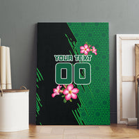 Personalized Saudi Arabia Football Canvas Wall Art Falcon Mascot Green - Desert Rose Geometric