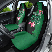 Personalized Saudi Arabia Football Car Seat Cover Falcon Mascot Green - Desert Rose Geometric