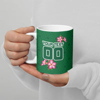Personalized Saudi Arabia Football Ceramic Mug Falcon Mascot Green - Desert Rose Geometric