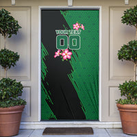 Personalized Saudi Arabia Football Door Cover Falcon Mascot Green - Desert Rose Geometric