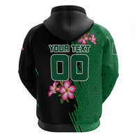 Personalized Saudi Arabia Football Hoodie Falcon Mascot Green - Desert Rose Geometric