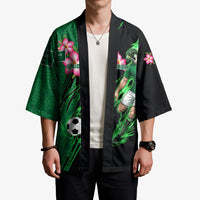 Personalized Saudi Arabia Football Kimono Falcon Mascot Green - Desert Rose Geometric