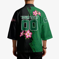 Personalized Saudi Arabia Football Kimono Falcon Mascot Green - Desert Rose Geometric
