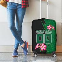 Personalized Saudi Arabia Football Luggage Cover Falcon Mascot Green - Desert Rose Geometric