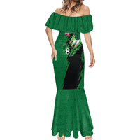 Personalized Saudi Arabia Football Mermaid Dress Falcon Mascot Green - Desert Rose Geometric