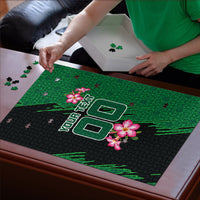 Personalized Saudi Arabia Football Puzzle Falcon Mascot Green - Desert Rose Geometric