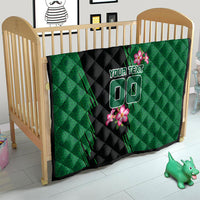 Personalized Saudi Arabia Football Quilt Falcon Mascot Green - Desert Rose Geometric