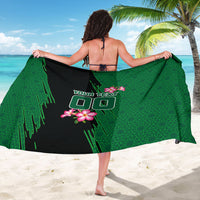 Personalized Saudi Arabia Football Sarong Falcon Mascot Green - Desert Rose Geometric