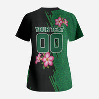 Personalized Saudi Arabia Football Scrub Top Falcon Mascot Green - Desert Rose Geometric