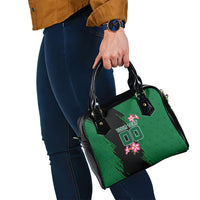 Personalized Saudi Arabia Football Shoulder Handbag Falcon Mascot Green - Desert Rose Geometric