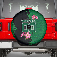 Personalized Saudi Arabia Football Spare Tire Cover Falcon Mascot Green - Desert Rose Geometric