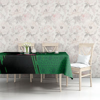 Personalized Saudi Arabia Football Tablecloth Falcon Mascot Green - Desert Rose Geometric