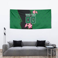 Personalized Saudi Arabia Football Tapestry Falcon Mascot Green - Desert Rose Geometric