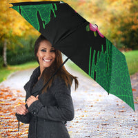 Personalized Saudi Arabia Football Umbrella Falcon Mascot Green - Desert Rose Geometric