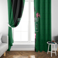 Personalized Saudi Arabia Football Window Curtain Falcon Mascot Green - Desert Rose Geometric
