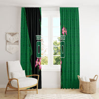 Personalized Saudi Arabia Football Window Curtain Falcon Mascot Green - Desert Rose Geometric