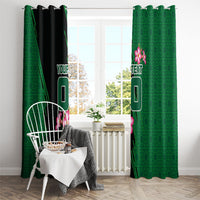Personalized Saudi Arabia Football Window Curtain Falcon Mascot Green - Desert Rose Geometric