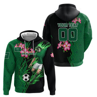Personalized Saudi Arabia Football Zip Hoodie Falcon Mascot Green - Desert Rose Geometric