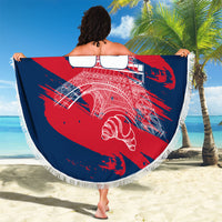 Personalized France Football Gallic Beach Blanket Rooster Mascot Flag Art - Birthplace Of Liberty