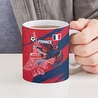 Personalized France Football Gallic Ceramic Mug Rooster Mascot Flag Art - Birthplace Of Liberty